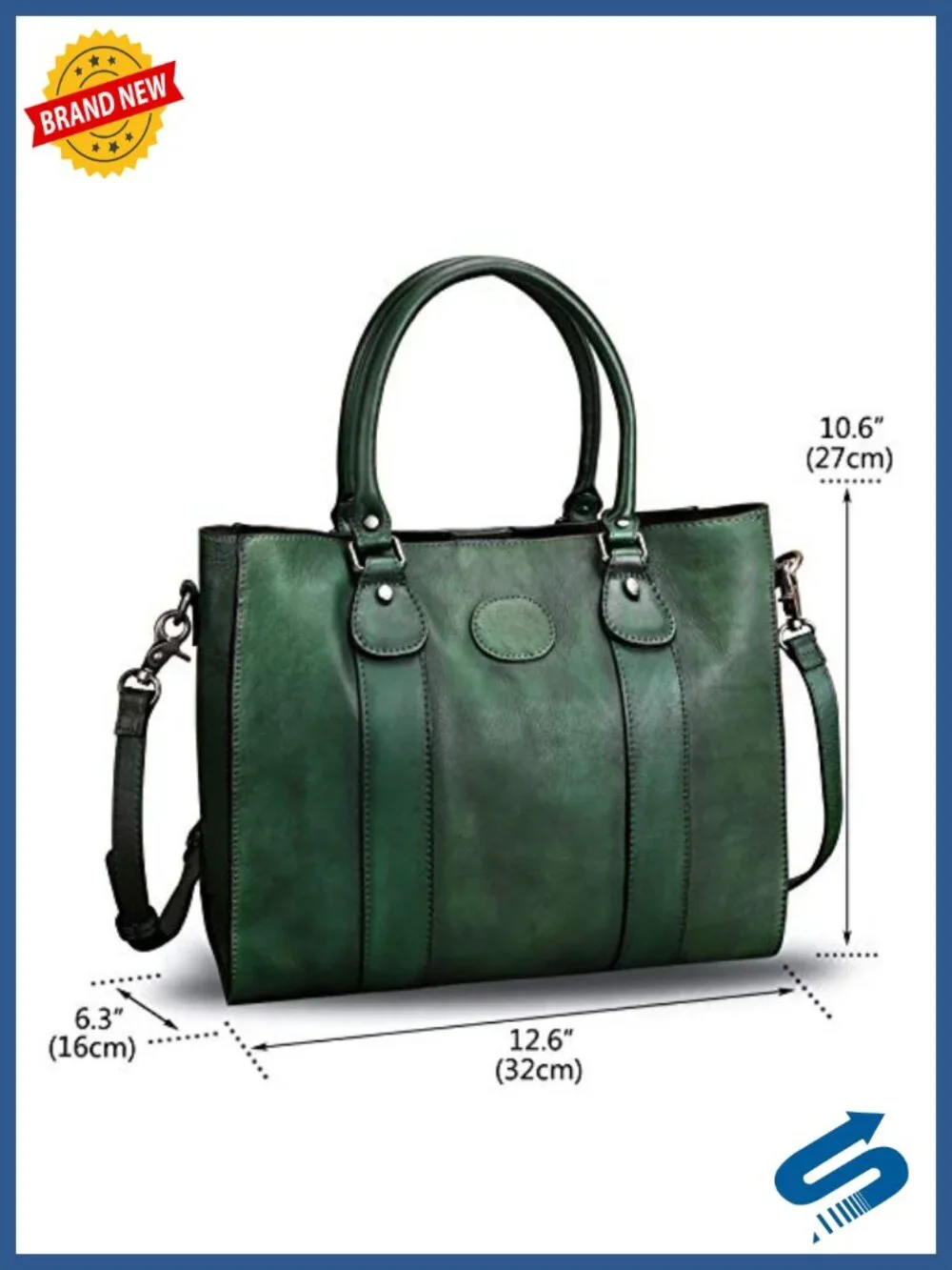 Genuine Leather Satchel Handbag Women Top Handle Shoulder Crossbody Tote with